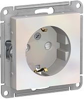 Розетка с заземлением без рамки Systeme Electric AtlasDesign 1-м. шторки жемчуг картинка